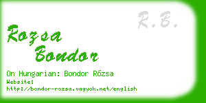 rozsa bondor business card