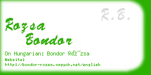 rozsa bondor business card